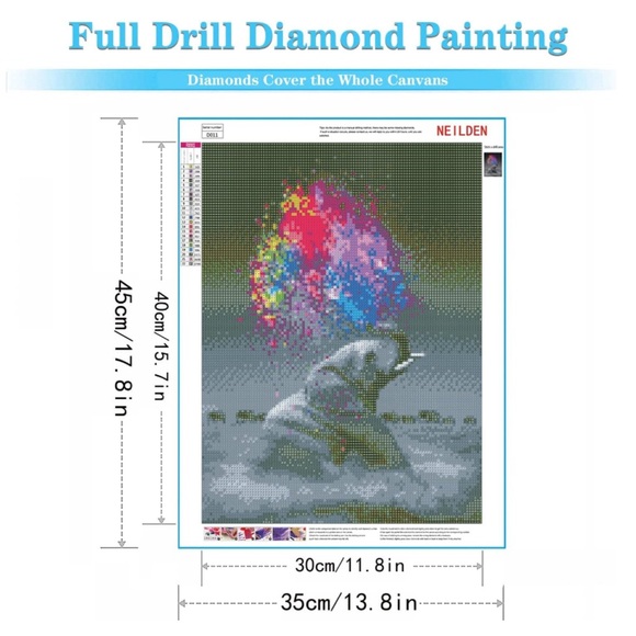✨NEW✨ 5D Diamond Art Kit, Elephant - Picture 3 of 12